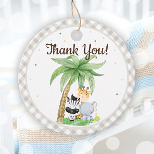 Safari Animals Baby Shower Favour Tags