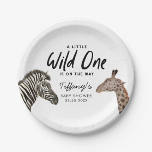Safari Animals Baby Shower Gender Neutral Paper Plate