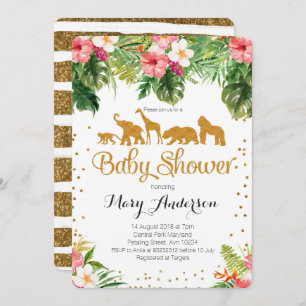 Safari Animals Baby Shower Invitation