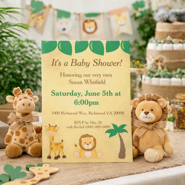 Safari Animals Baby Shower Invitation (Creator Uploaded)