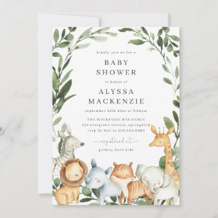Safari Animals Baby Shower Invitation