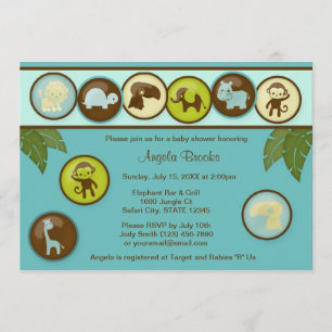 Safari Animals Baby Shower Invitation DDS