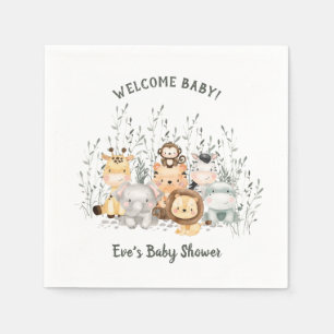 Safari Animals Baby Shower Napkins