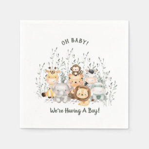 Safari Animals Baby Shower Napkins