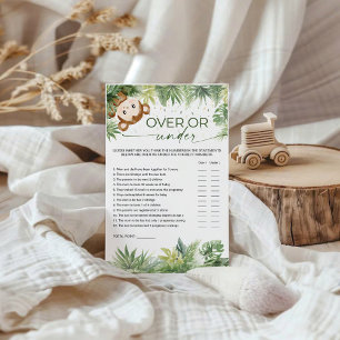 Safari Animals Baby Shower Over or Under Game