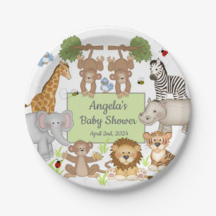 Safari Animals Baby Shower Party Table  Paper Plate