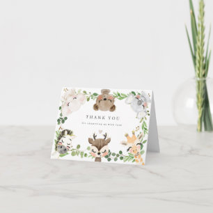 Safari Animals Baby Shower Thank You Card