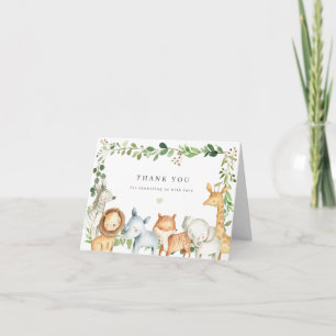 Safari Animals Baby Shower Thank You Card