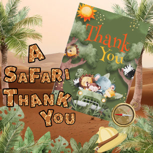 Safari Animals  Baby Shower Thank You Card