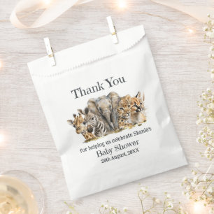 Safari Animals Baby Shower Thank You Favour Bag