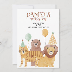 Safari Animals Birthday Invitation