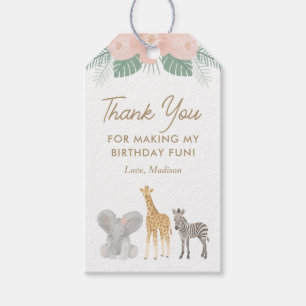 Safari Animals Birthday Party Favor Tag