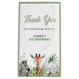 Safari Animals Birthday Small Gift Bag
