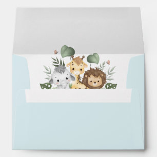 Safari Animals Blue Envelope