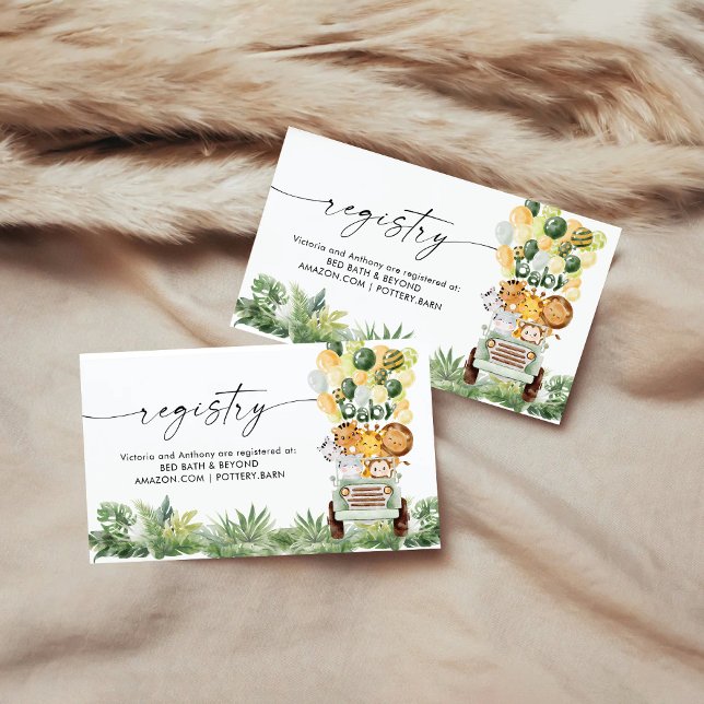 Safari Animals Books Registry Enclosure Card (Creator Uploaded)