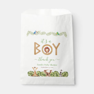 Safari Animals Boy Baby Shower Cute Lion Wood Favour Bag