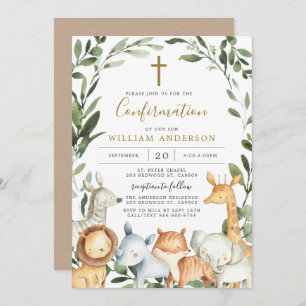 Safari Animals Confirmation Invitation