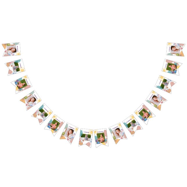 Safari Animals Customizable Monthly Photo Bunting Flags (All)