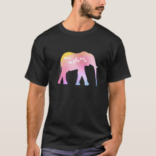 Safari Animals Elephant Cutie Braille Pastel Kids  T-Shirt