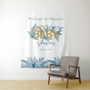Safari Animals Exotic Custom Baby Boy Baby Shower Tapestry