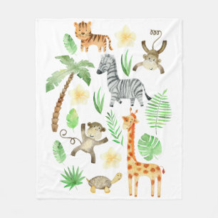 Safari animals for kids.  fleece blanket