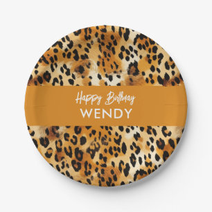 Safari Animals' Fur Patterns Leopard or Cheetah Paper Plate