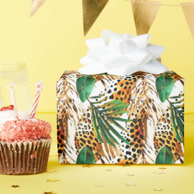 Safari Animals' Fur Print Patterns Wildlife Jungle Wrapping Paper (Birthday Party)
