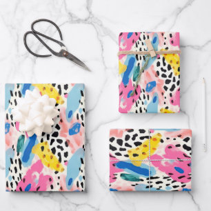 Safari Animals' Fur Prints Pattern Colorful Fun Wrapping Paper Sheet