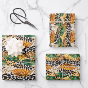 Safari Animals' Fur Prints Patterns Exotic Jungle Wrapping Paper Sheet