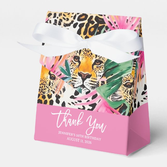 Safari Animals' Fur Prints Patterns Leopard Favor Box (Front Side)