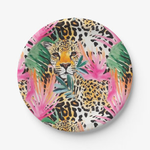 Safari Animals' Fur Prints Patterns Leopard Paper Plate