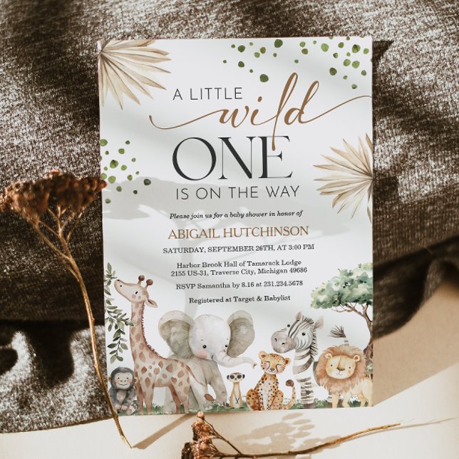Safari Animals Gender Neutral Baby Shower Invitation (Safari Animals Gender Neutral Baby Shower Invitation)