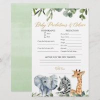 Safari animals greenery baby predictions advice