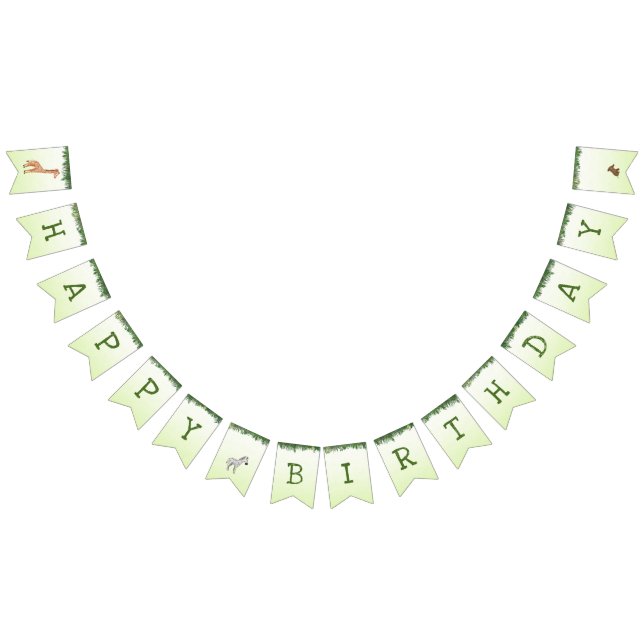 Safari animals happy birthday bunting bunting flags (All)