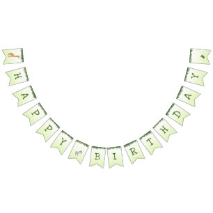 Safari animals happy birthday bunting flags