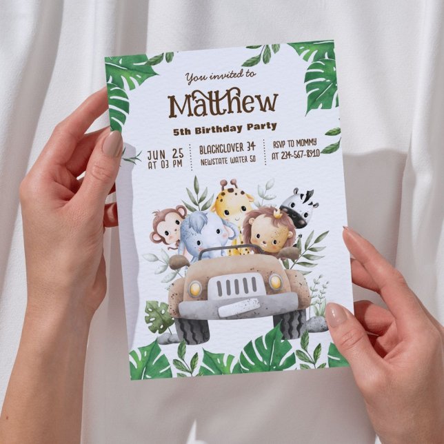 Safari Animals | Jungle Animal Birthday Party Invitation (Creator Uploaded)
