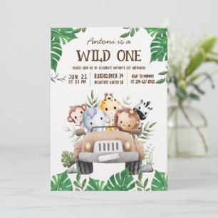 Safari Animals Jungle Party Invitation
