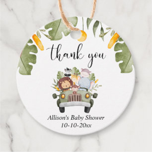 Safari animals jungle theme wild one favour tags