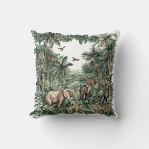 Safari Animals Jungle Throw Pillow