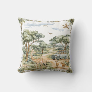 Safari Animals Jungle Throw Pillow