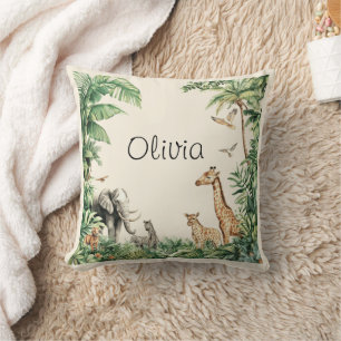 Safari Animals Jungle Throw Pillow