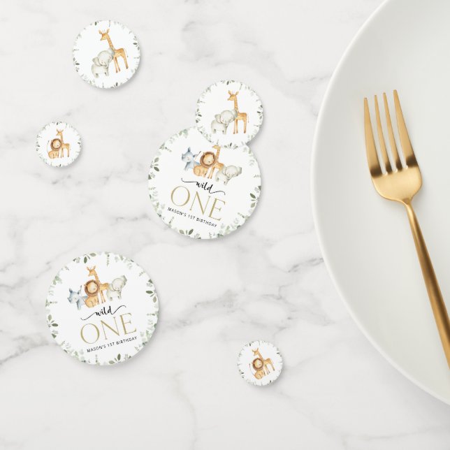 Safari Animals, Jungle, Wild One, First Birthday Confetti (Group)