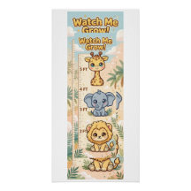 Safari Animals Kids Growth Chart — Watch Me Grow!