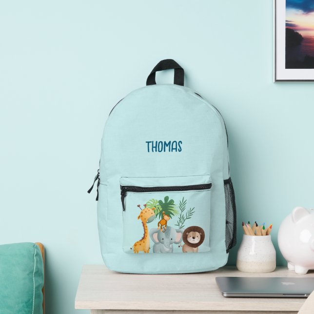 Safari Animals Kids School  Printed Backpack (Creator Uploaded)