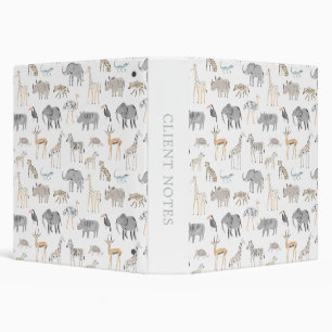Safari Animals Minimal nursery Binder