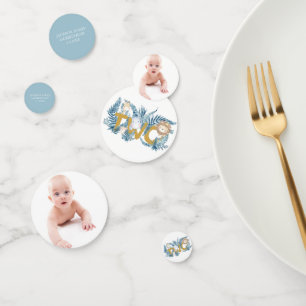 Safari Animals Personalized 2ND Birthday Photo Confetti