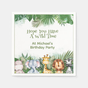 Safari Animals Personalized  Napkin
