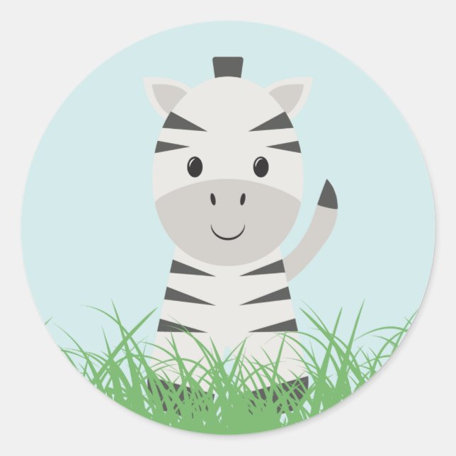Safari Animals Sticker - Zebra (Front)