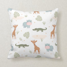 Safari Animals Throw Pillow