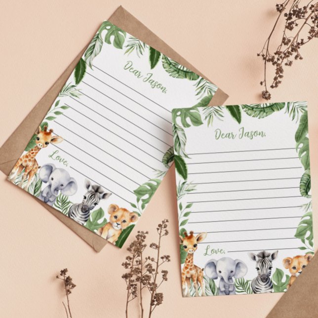 Safari Animals Time Capsule Note Message Card (Creator Uploaded)